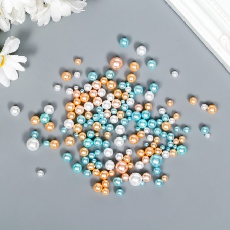 Decor for creativity plastic "Balls. Winter shades" d = 3-8 mm, set 10 grams