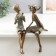 Souvenir Polystone "Children - Mischief" under bronze set 2 pcs 14.5x16x32 9x18x33 cm