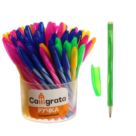 Ballpoint handle Calligrata "Spiral", 0.5 mm, blue rod, mix