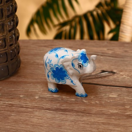 Souvenir "Elephant - Flower painting" Wood 8 cm-1