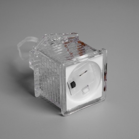 Christmas tree toy "House", 7 cm, from batteries, glow of multi (RGB)-2