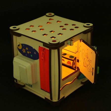 Bizikub "World around" with light, plywood 3-4 mm-5