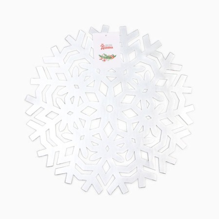 Napkin New Year's serving shade snowflake, color silver, d 38 cm-3