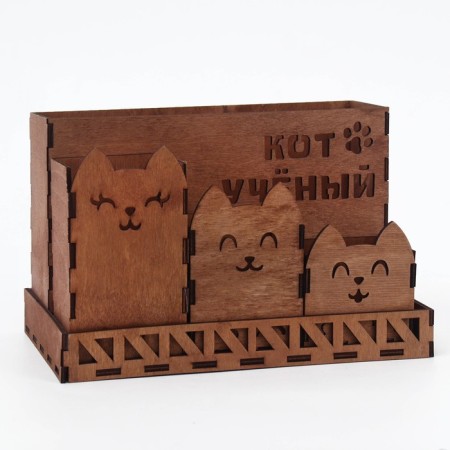 Organizer for stationery "cats" wood, 235 x 142 x 30 mm-1