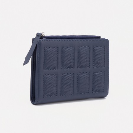 Women's wallet on the button, blue color