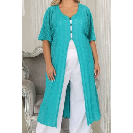Cardigan female, size 58, green color-13