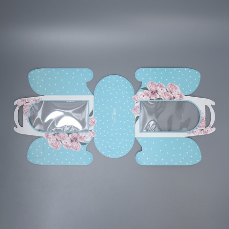 Box for small cake, confectionery packaging, “peonies”, 15 x 15 x 18 cm-5