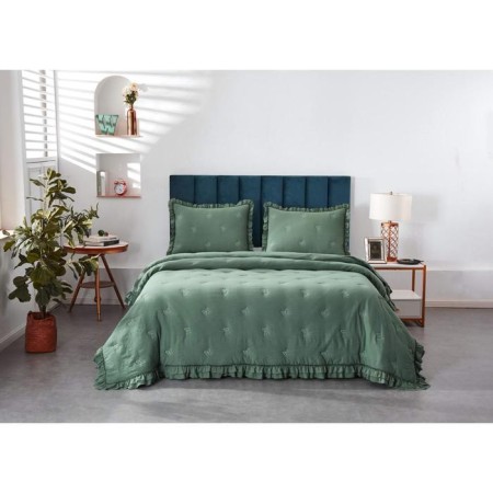 A set with a veil of "Rebeca", size 160x220 cm, 50x70 cm, color malachite