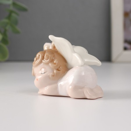 Souvenir Ceramics "Baby-Angel with a bow sleeps" 6x4x5 cm-1