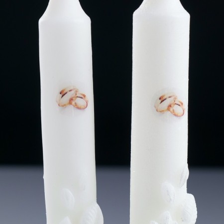 Set of wedding candles "Romance with rings", white, parental couple-2
