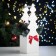 Gift box "Christmas tree" (12*12*42) tree, MDF 6 mm, painted, decorated, white-red