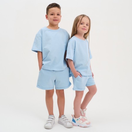 Kit for children (T-shirt, shorts) KAFTAN "BASIC Line" Size 34 (122-128), Blue color