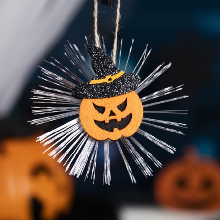 LED toy "Pumpkin in a hat" 10 cm, batteries AG13x3, glow of multi-1
