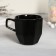 Tea couple ceramic Art, mug 200 ml, saucer 13 cm, black color