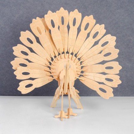 3D-model team wooden miracle-brown "peacock"-1
