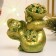 Figure "Snake with flowers" green with gilding, 7x7x5cm