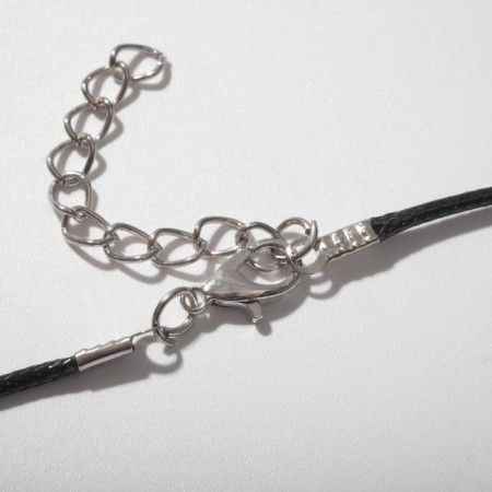 Unisex "Dragon" luminous, color silver on a black lace, 44 cm-2