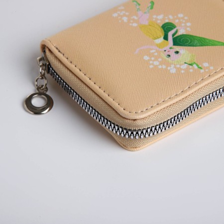 Lightning wallet, card for cards, for coins, beige color-3