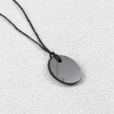 Pendant "Cut", shungite, small, oval, 2x3 cm