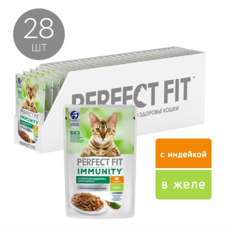 Wet feed Perfect Fit immunity for cats, turkey, spirulina, spider, 75 g-2