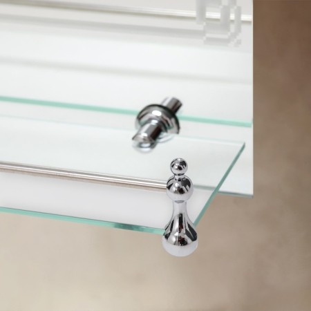 Wall mirror, with sandblasting graphics, 60 x 40 cm, with a shelf, 2 brackets-2