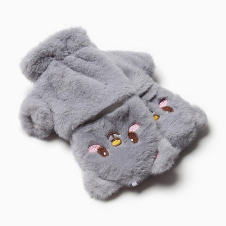 Mittens teenage minku bear 24 cm color gray-4