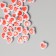 Beads for creativity Plastic "Drawn Heart" white-red set 30 pcs 0.8x0.4 cm