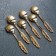 A set of spoons of tea "feather", length 12 cm, 6 pcs, gold color