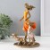 Souvenir Polystone "Mom with a daughter on a walk with dogs" bronze, orange 16x9.5x24 cm