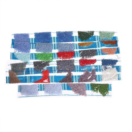 Diamond mosaic with a partial filling on the subframe of Lilia, 50 x 60 cm-5