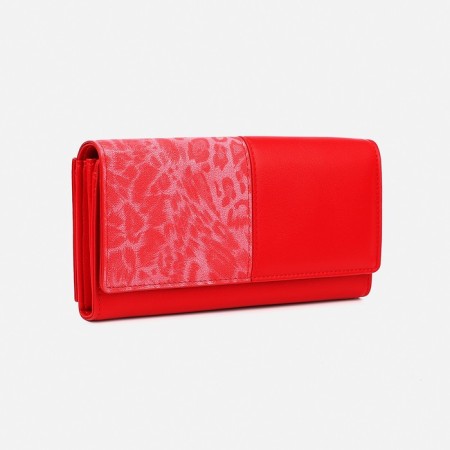 Women's wallet on magnets, red color