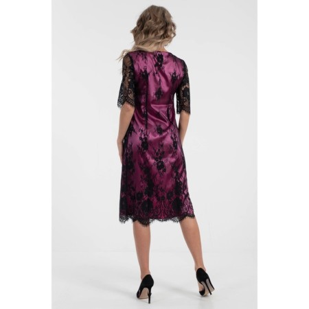 Female dress, size 44, black color, pink-6