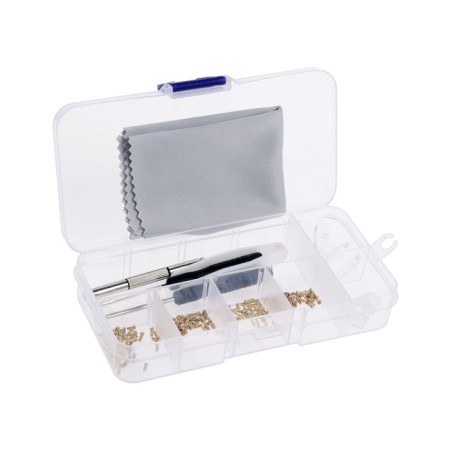 A set of tools for repairing glasses, 150 screws, pads, 3 screwdrivers, forceps, napkin-8