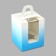 Capcake box, confectionery packaging, 1 cell "Blue Gradent", 9 x 9 x 11 cm