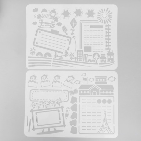 Stencil "Knowing the world" with lines set of 6 pcs 27x38.5 cm