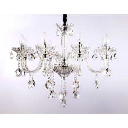 Suspended classic chandelier with crystal Ambrella Light, Classic, TR4906, 8HE14, Color Chrome-1