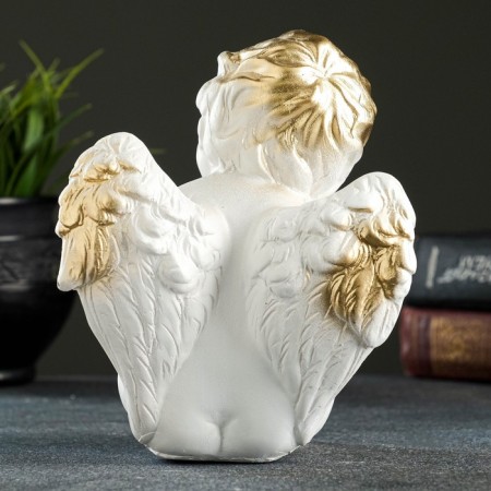 Figure "Angel with a Rabbit" White 19x16x14cm-2