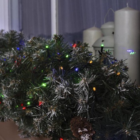 Garland "thread" 10 m, IP44, dark thread, 100 LED, glow of multi, 8 modes, 220 V-3