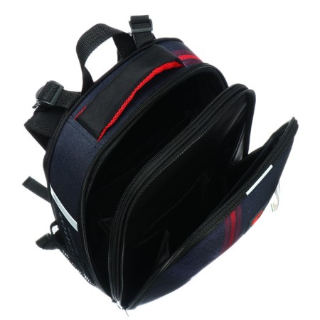 School backpack 38 x 30 x 16 cm, ergonomic back, stavia "race", black-7