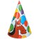 Set of paper caps, 6 people "Happy Birthday", blue tractor