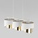 Suspended lamp TK Lighting Grant White 4821, E27, 3x40W, 700x200 mm, white color