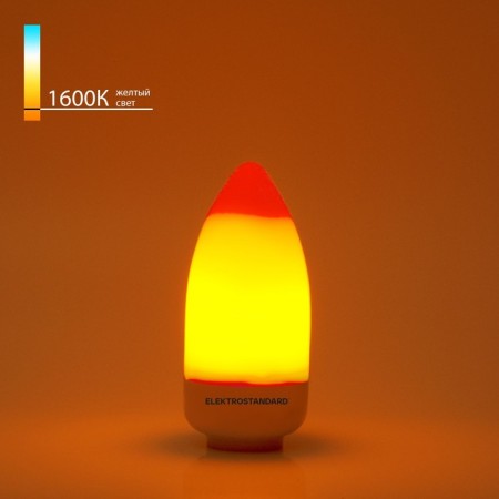 LED lamp "Imits of the Flame", 3 modes Elektrostandard, 41x41x120 mm, 3W, E14, 41LM, 1600K
