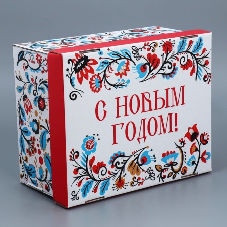 Folk box "People", 31.2 x 25.6 x 16.1 cm, New Year-3