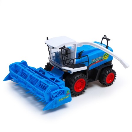 Inertial Tractor "Combine", with a trailer, color mix-4