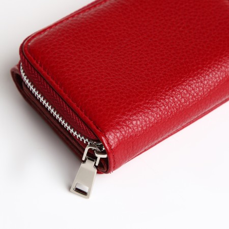 Women's wallet on a magnet, burgundy color-2
