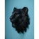 The wall figure "Leo's head", polystone, 50 cm, black matte color