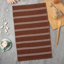Ethel towel, col. Brown, 38x63 cm, 100% HL, Makra