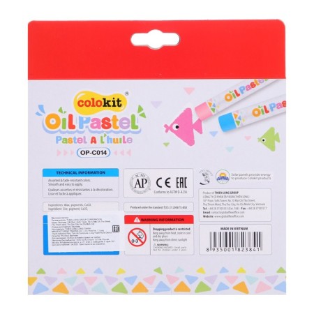 Oil pastel with Colokit holder, 24 colors, 8.5x58 mm, round case, sharpener in the set-6