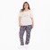 Female pants with print, blue color, size 56