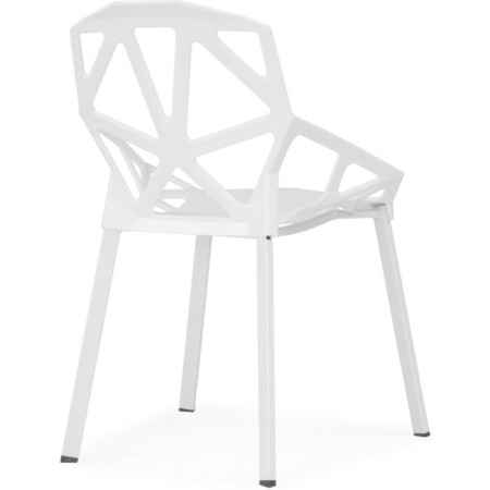 Plastic stools metal/plastic, white/white 55x56x80 cm-3